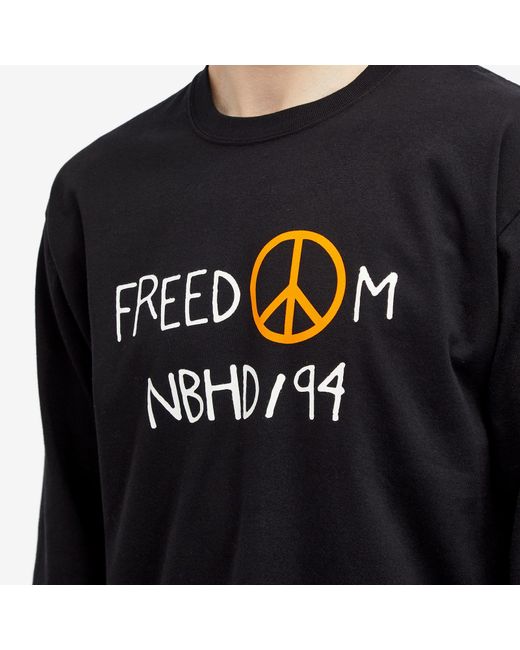 Neighborhood Black 8 Long Sleeve Freedom T-Shirt for men