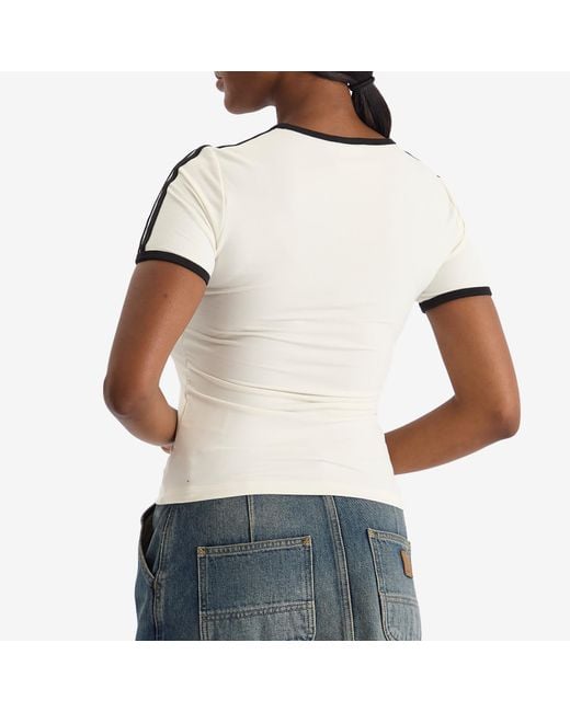 Adidas White 3 Stripe Cali T-Shirt
