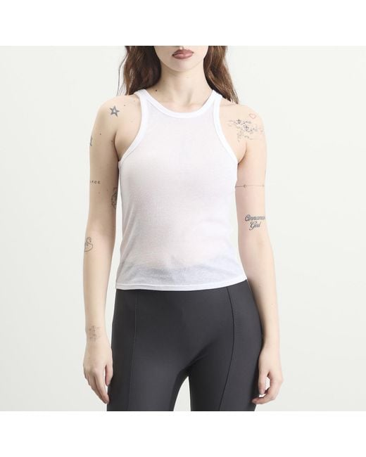 Skims White Sheer Cotton Tank