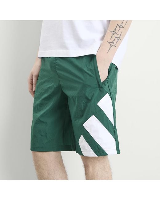 Adidas Green Three Bar Logo Short for men