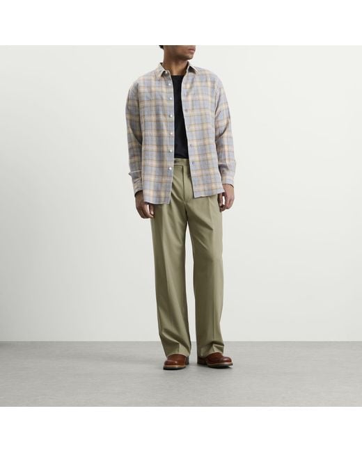 Auralee Green Tropical Wool Trousers for men