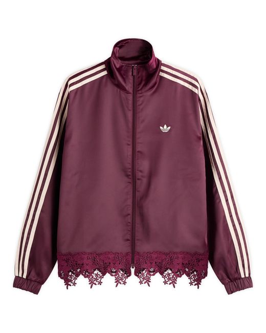Adidas Purple Firebird Satin Lace Track Top