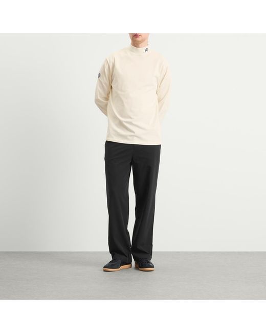 Malbon White Upland Mock Neck Long Sleeve T-Shirt for men