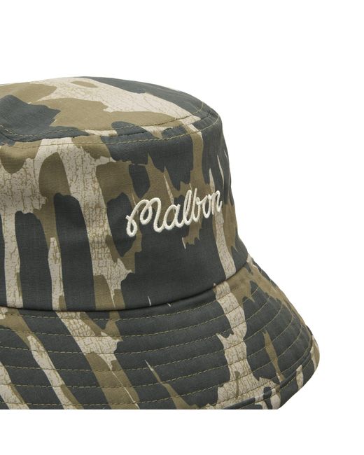 Malbon Green Tour Divot Camo Bucket Hat for men