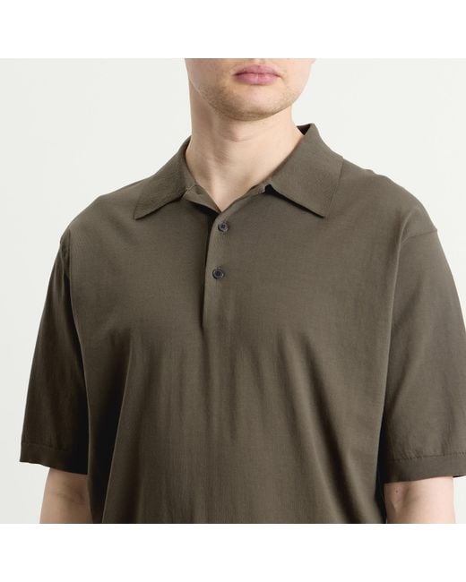 Auralee Brown Knitted Polo for men