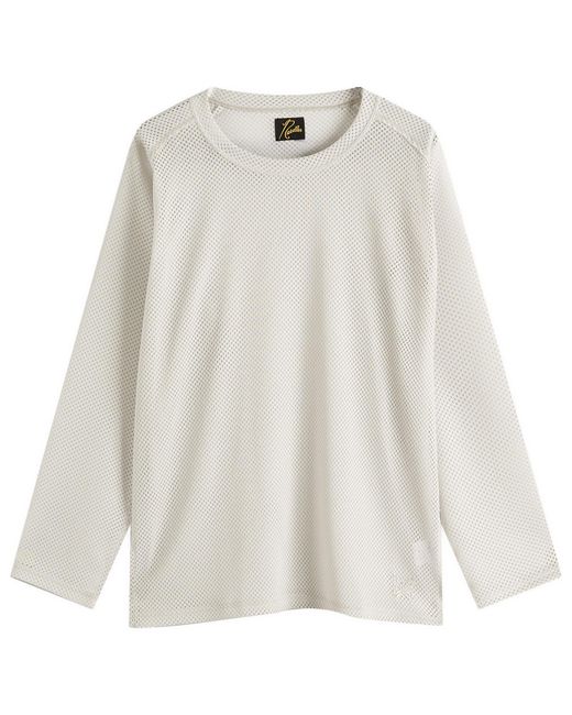 Needles White Mesh Long Sleeve T-Shirt for men