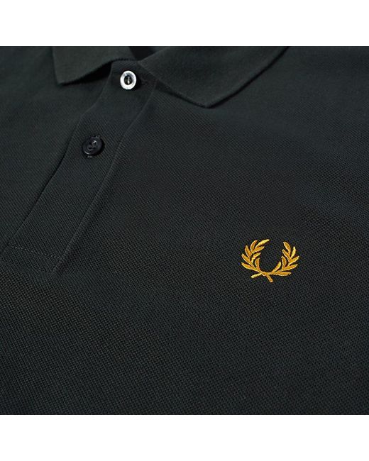 Fred Perry Plain Polo Shirt in Black for Men | Lyst