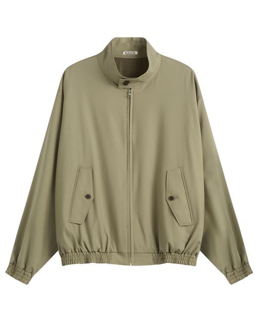Auralee Green Tropical Wool Zip Blouson for men