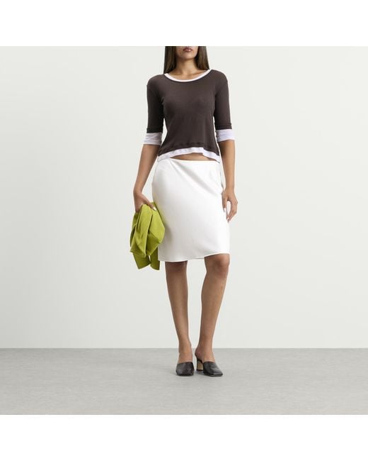 Leset White Barb Slip Skirt