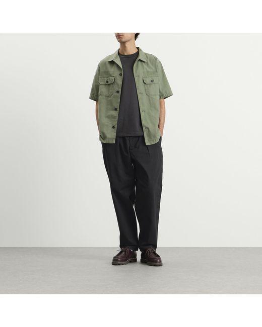 Universal Works Gray Twill Pleated Track Pant for men