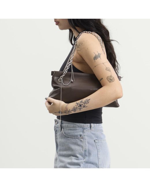 Justine Clenquet Brown Flor Chain Bag