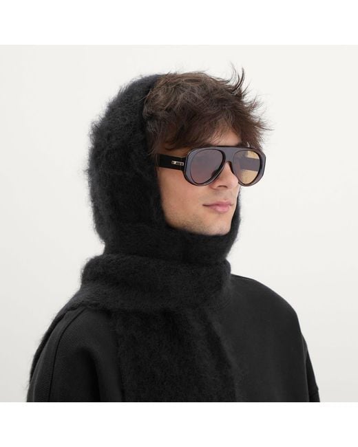 Acne Black Kooder Hooded Scarf
