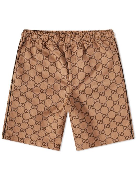 Gucci Brown gg All Over Ripstop Shorts for men