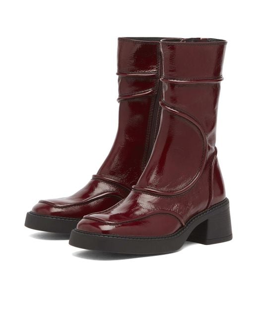 Miista Brown Malene Burgundy Ankle Boot