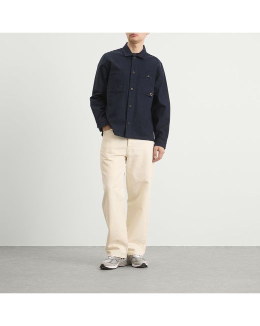 Folk Blue Anniversary Patch Overshirt for men