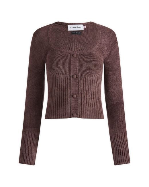 House Of Sunny Brown The Lounge Rib Knit Top
