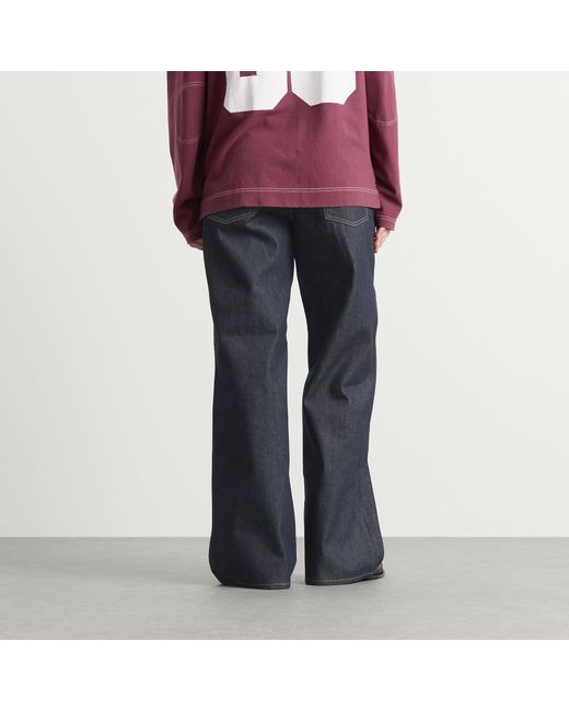 Acne Blue 1981 Raw Denim Wide Leg Jeans for men