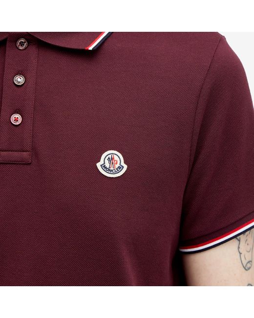 Moncler Red Classic Logo Polo Shirt for men