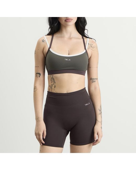 Tala Black Skinluxe Contrast Strap Sports Bra