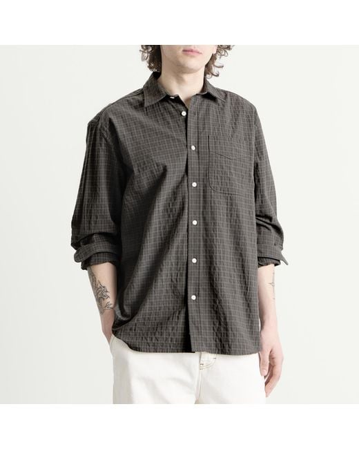 Forét Gray Scout Micro Check Shirt for men