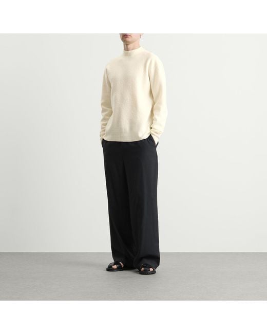 Jil Sander White Boiled Wool Jumper for men