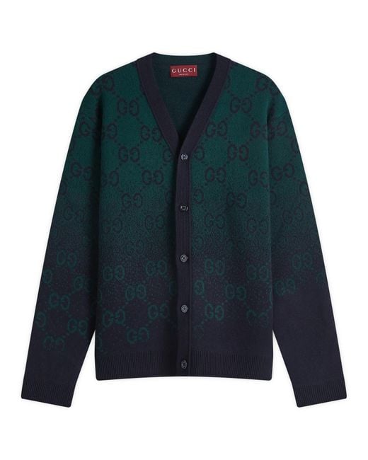 Gucci Blue Gg Fade Cardigan for men