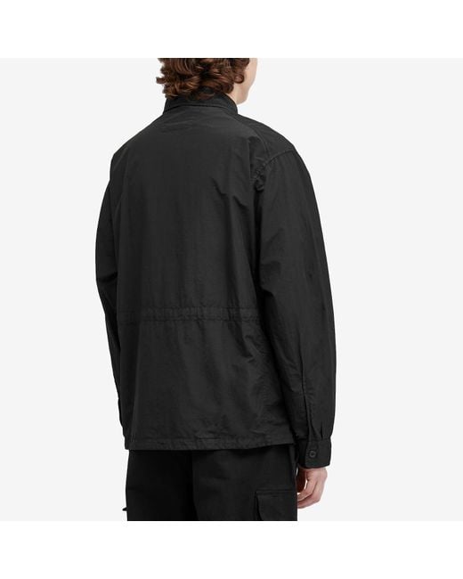 C P Company Black Flatt Nylon Utility Overshirt for men