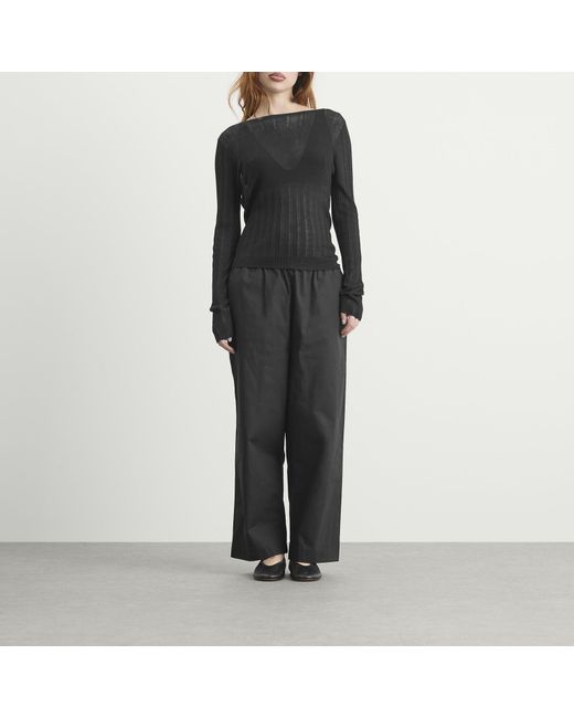 Deiji Studios Black Open Work Longsleeve
