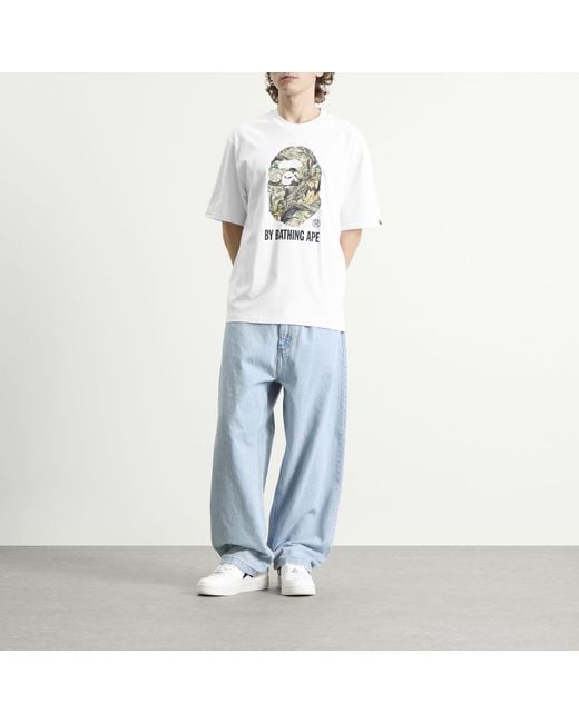 A Bathing Ape White Tree Edge Camo By Bathing Ape T-Shirt for men