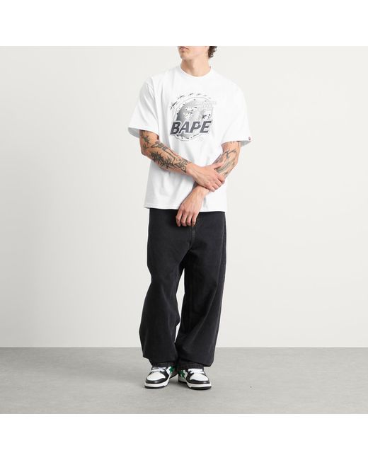 A Bathing Ape White Metal Ape Head T-Shirt for men