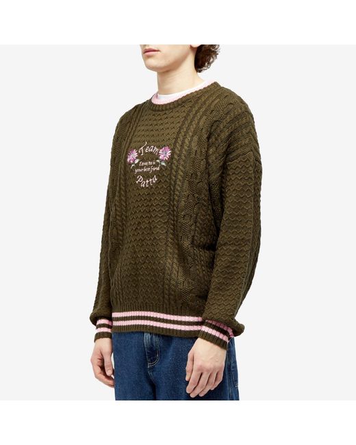 PATTA Green Loves You Cable Knit for men