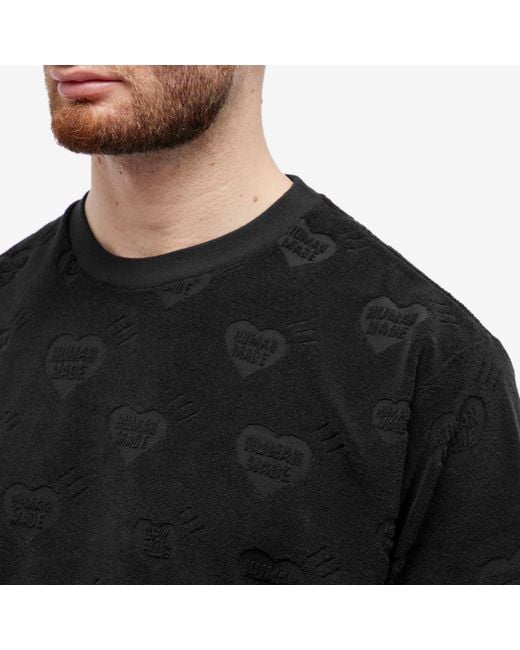 Human Made Black Heart Pile T-Shirt for men