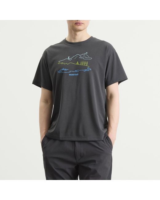 Montbell Black Wickron Long Track T-Shirt for men