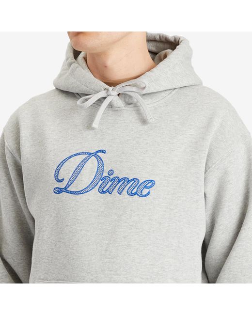 Dime Gray Cursive Logo Hoodie for men