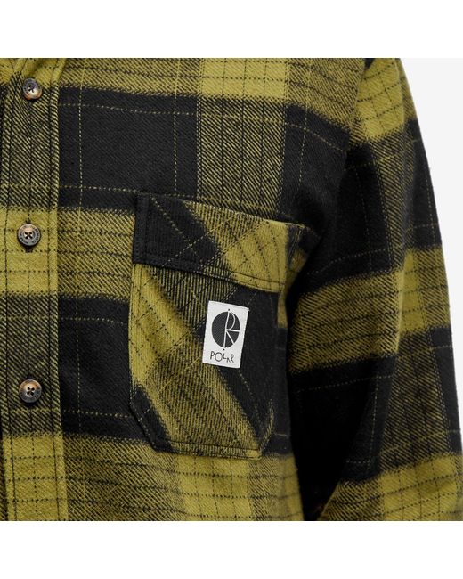 POLAR SKATE Multicolor Mike Flannel Check Overshirt / Army for men