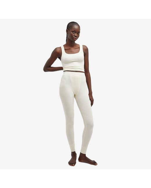 Skims White Cotton Rib Legging