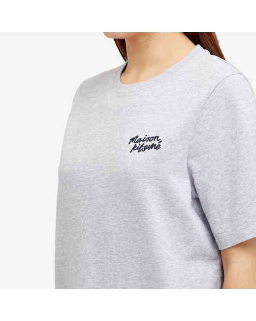 Maison Kitsuné White Handwriting Logo Comfort T-Shirt