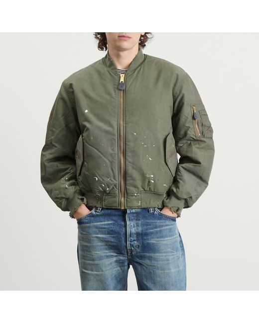 Mastercraft Union Green Kaiga Washed Nylon Bomber for men