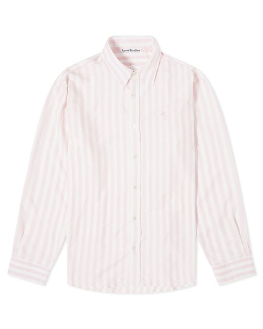 Acne White Sandrok Matt Stripe Shirt for men