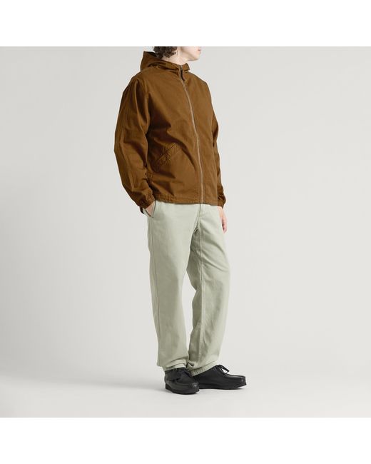 Gramicci Green Herringbone Hooded Jacket for men