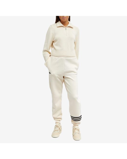 Adidas Originals White Knit Half Zip