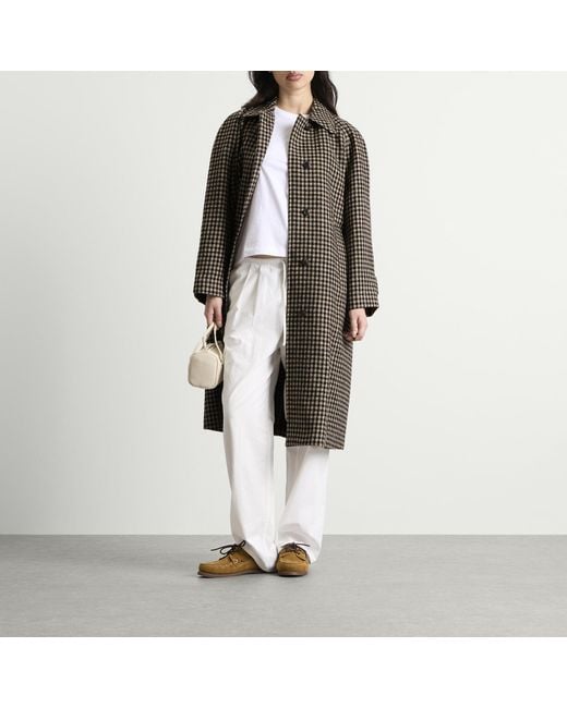NOTHING WRITTEN Black Bébé Check Balmacaan Coat
