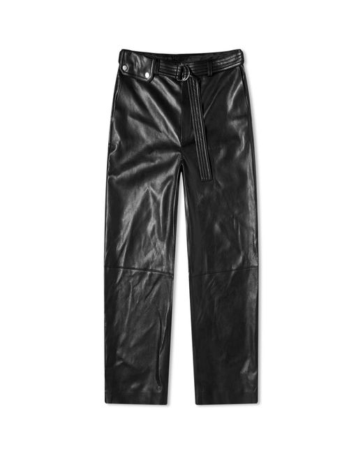 Nanushka Gray Sanna Leather Look Trousers