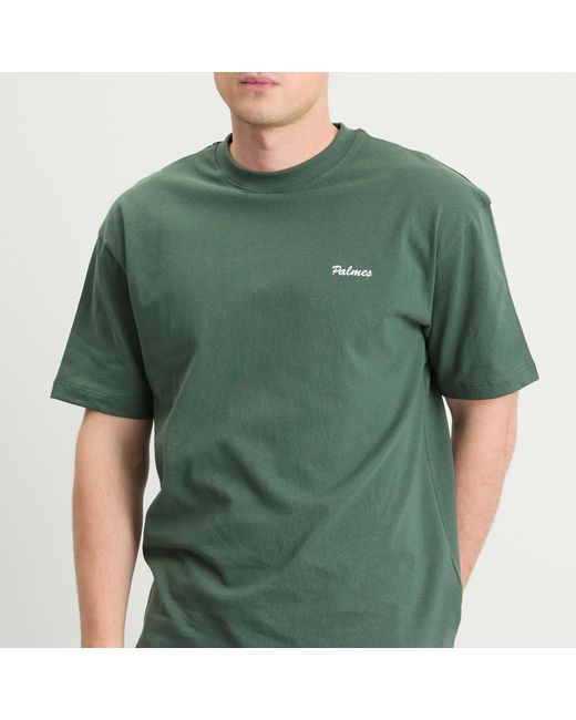 Palmes Green Logo Stitch T-Shirt for men
