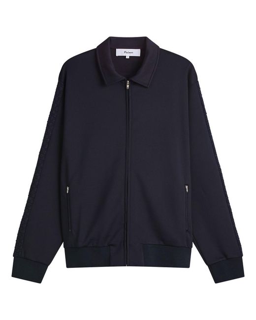 Palmes Blue Tricot Track Jacket for men