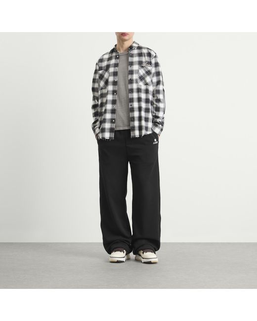 Amiri Gray Bones Flannel Overshirt for men