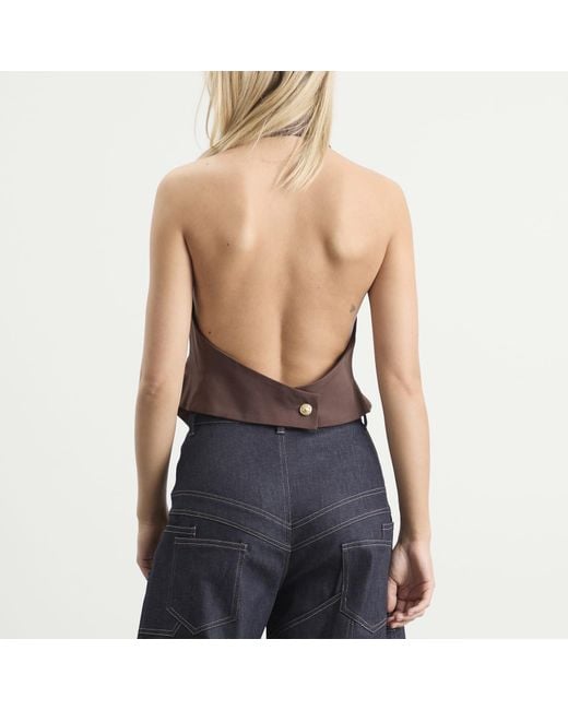 Tolu Coker Brown Halter Waistcoat