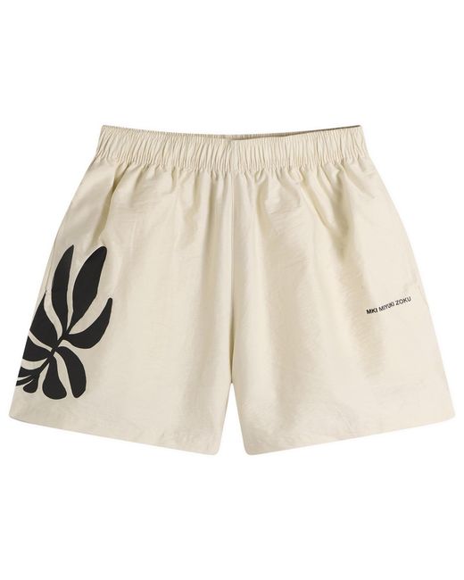 MKI Miyuki-Zoku Natural Botanical Print Wide Leg Shorts for men