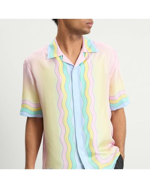 Casablanca Pink For The Love Of Dance Cuban Collar Shirt for men