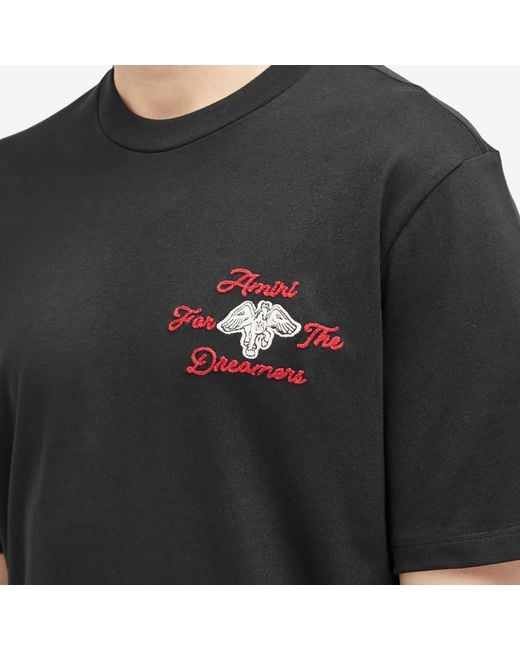 Amiri Black Embroidered Dreamers T-Shirt for men